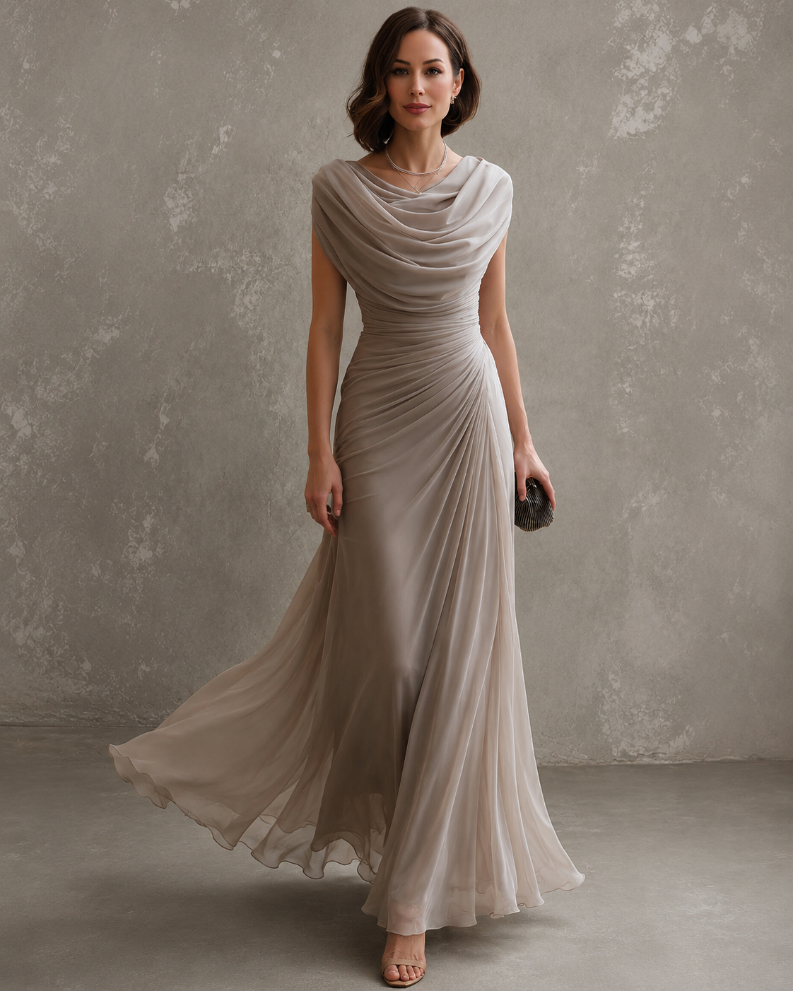 Jilliann - Robe maxi drapée sans manches