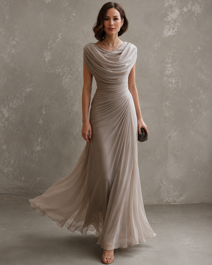 Jilliann - Robe maxi drapée sans manches