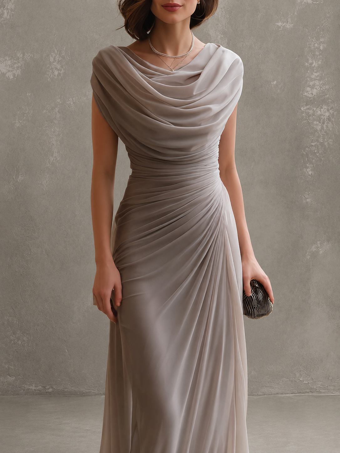 Jilliann - Robe maxi drapée sans manches