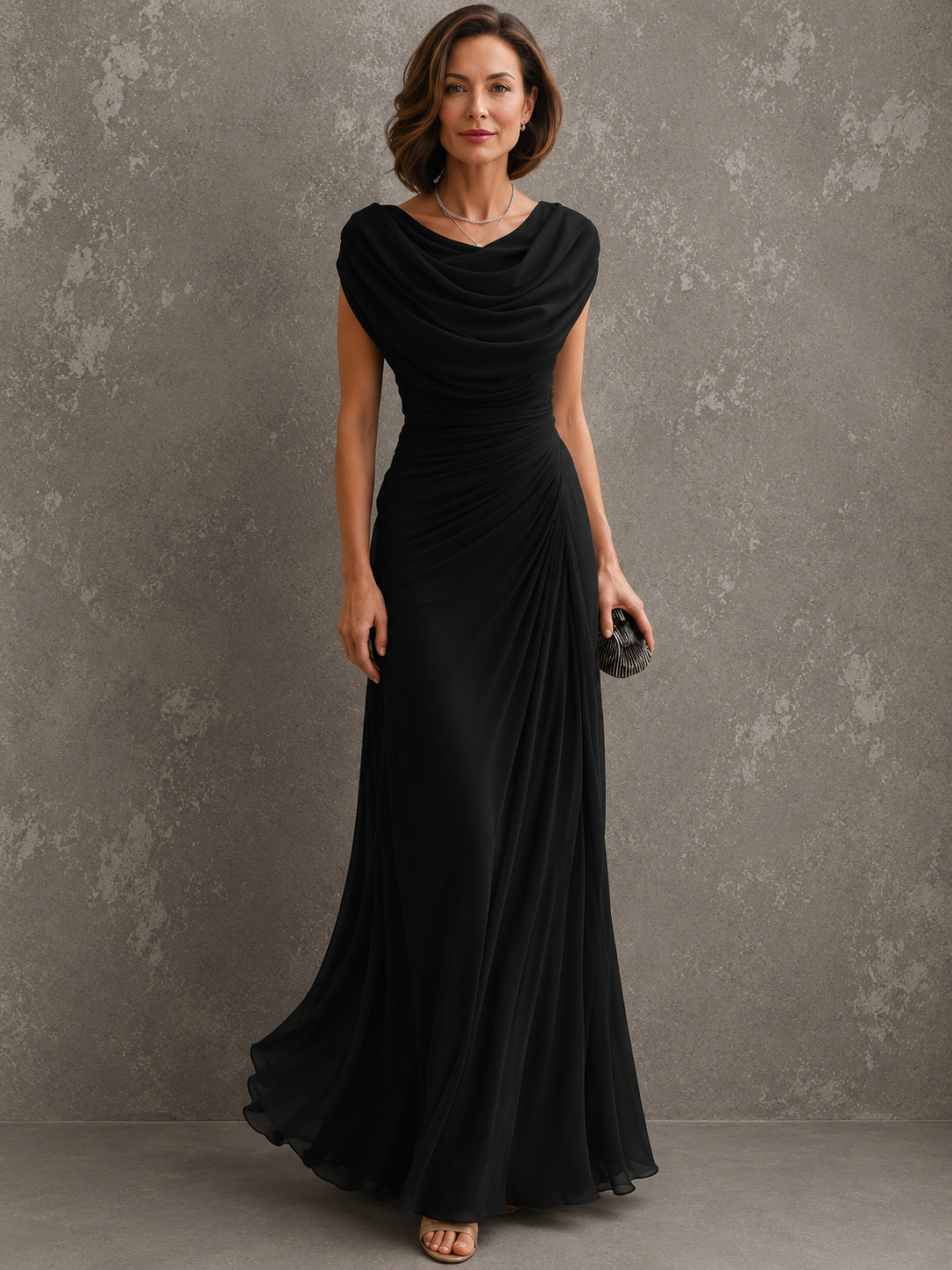 Jilliann - Robe maxi drapée sans manches