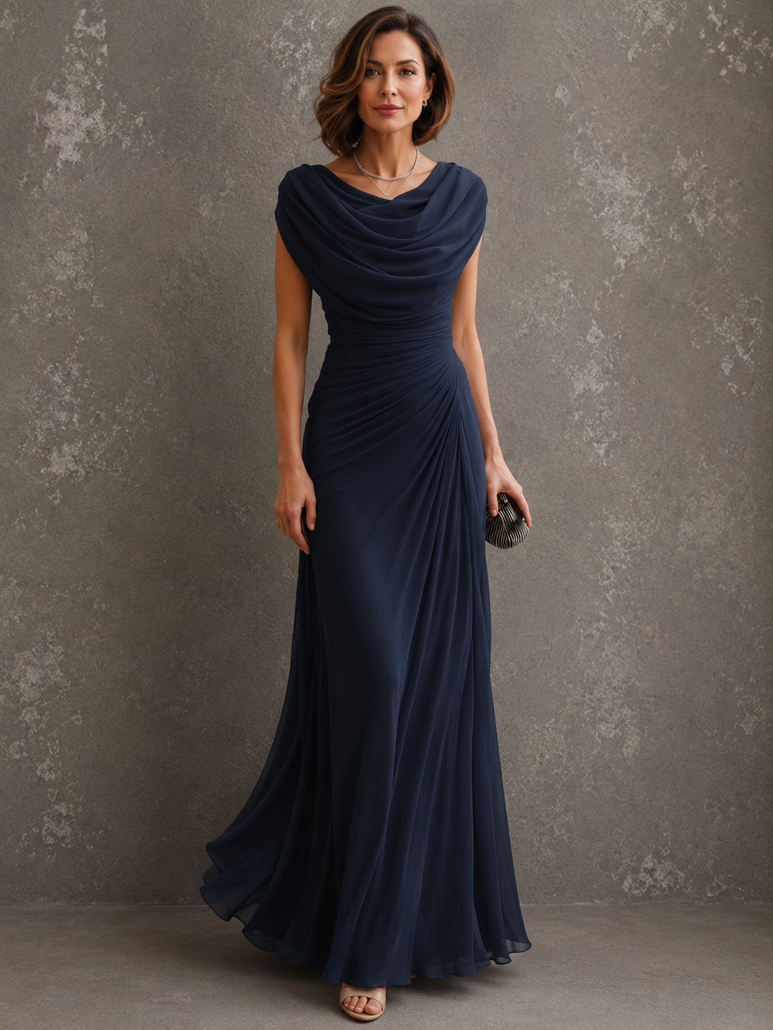 Jilliann - Robe maxi drapée sans manches