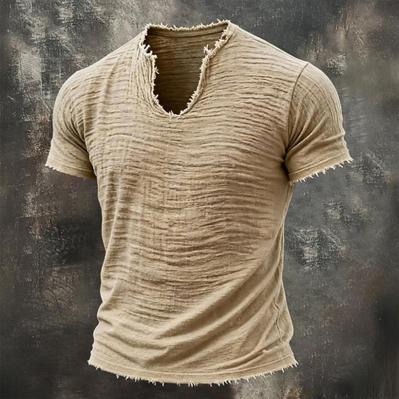 Renzo - T-shirt Vintage à Col V