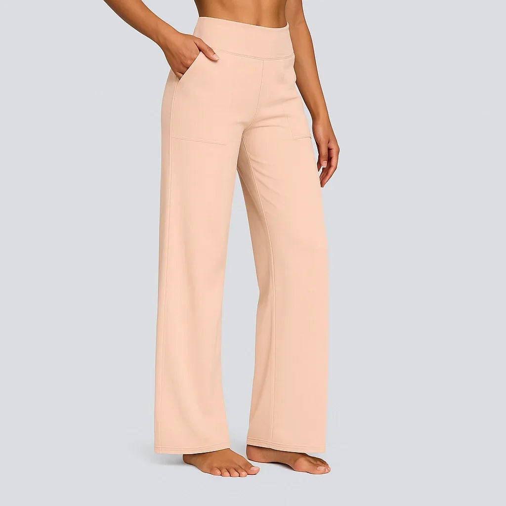 Klara - Pantalon extensible taille haute avec poches