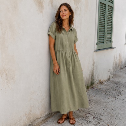 Milagros - Robe chemise maxi en coton