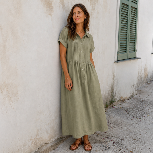 Milagros - Robe chemise maxi en coton