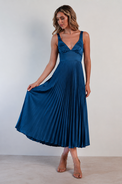 Veloria - Robe maxi plissée fluide