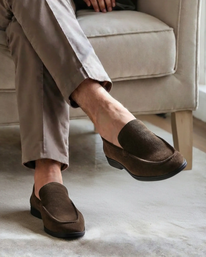 Greg - Mocassins en daim avec semelle noire