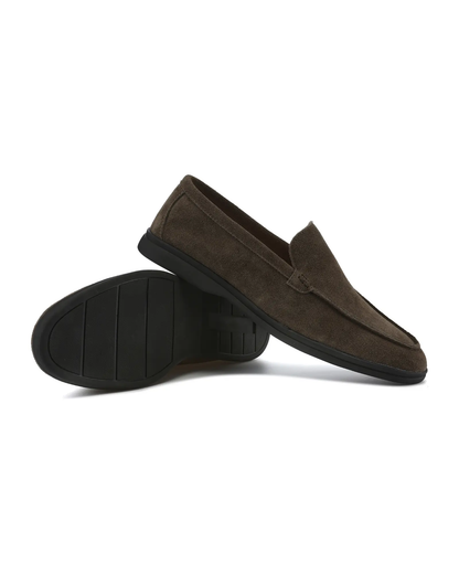 Greg - Mocassins en daim avec semelle noire