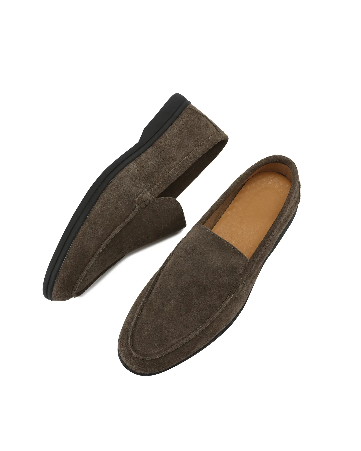 Greg - Mocassins en daim avec semelle noire