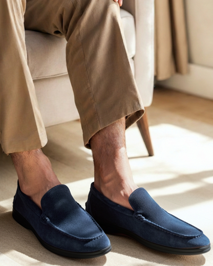Greg - Mocassins en daim avec semelle noire