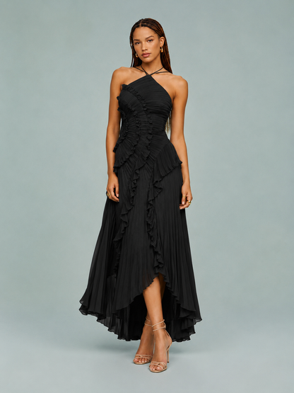 Serelina - Robe maxi à dos nu avec volants