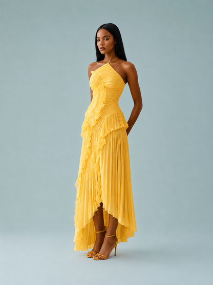 Serelina - Robe maxi à dos nu avec volants