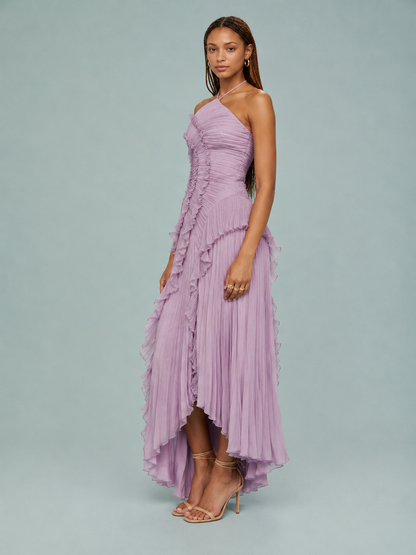 Serelina - Robe maxi à dos nu avec volants