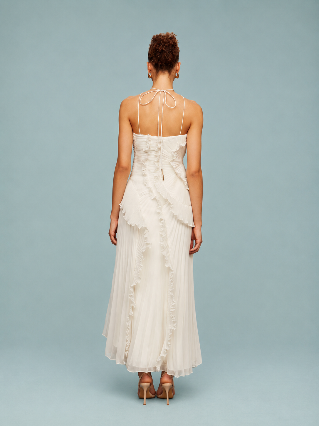 Serelina - Robe maxi à dos nu avec volants