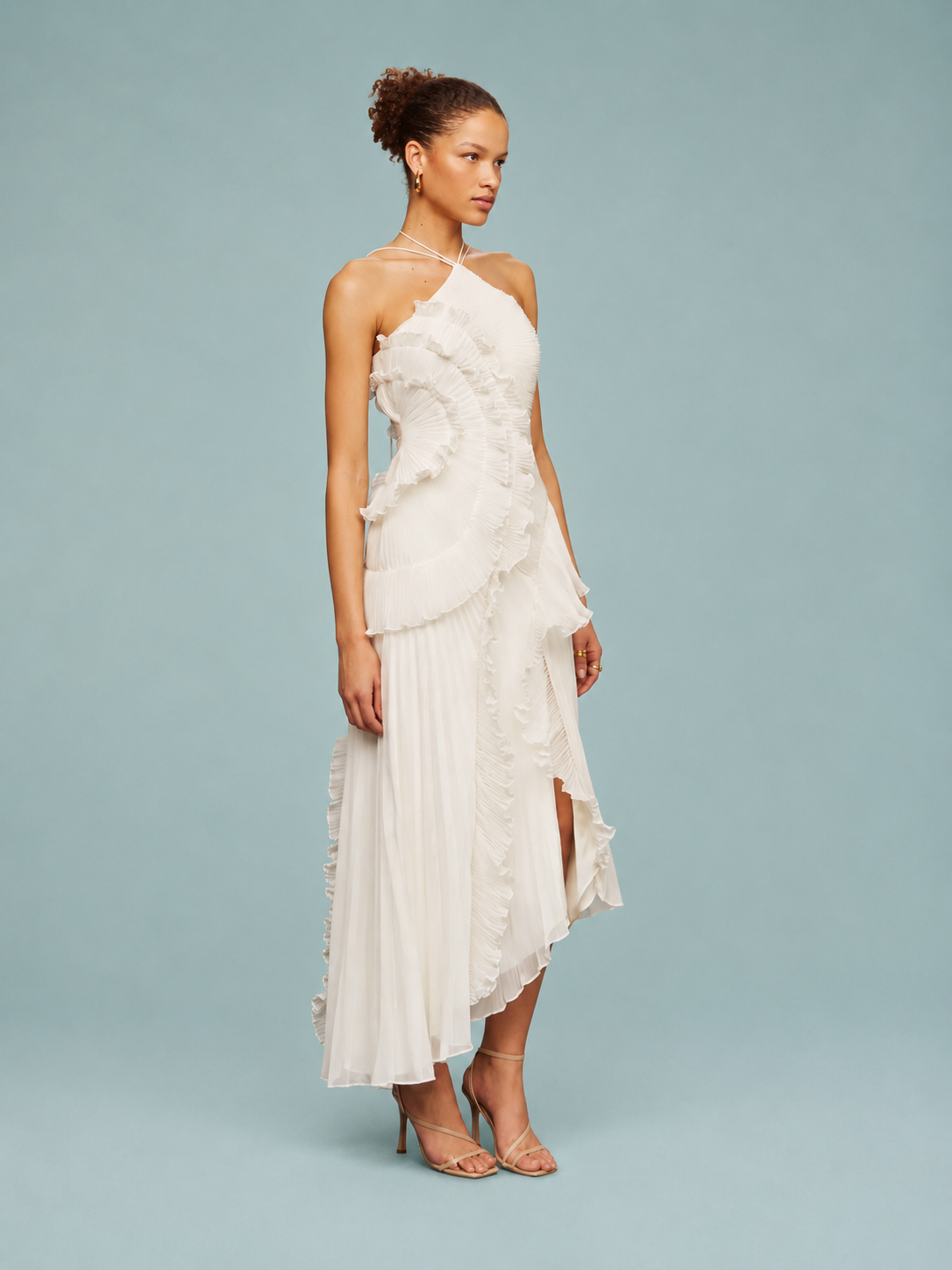 Serelina - Robe maxi à dos nu avec volants