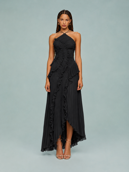 Serelina - Robe maxi à dos nu avec volants