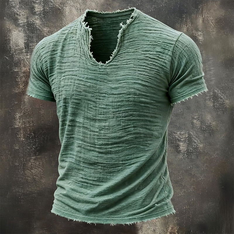 Renzo - T-shirt Vintage à Col V