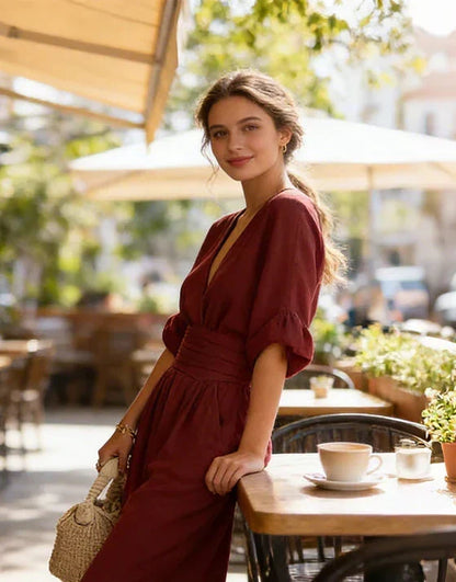 Katina - Combinaison ample avec décolleté en V