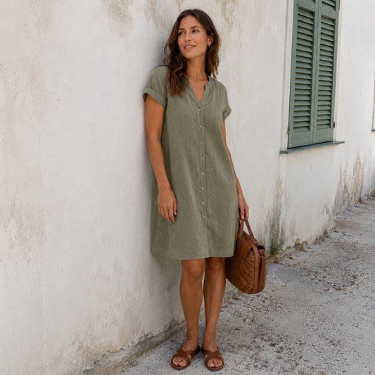 Maribel - Robe chemise en lin