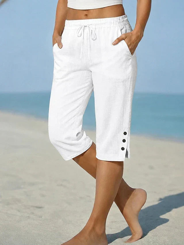 Mavis - Pantalon Capri avec taille élastique
