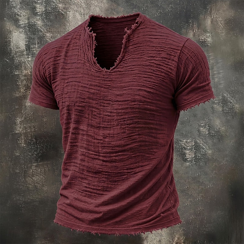 Renzo - T-shirt Vintage à Col V