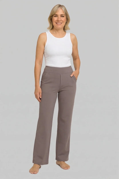 Klara - Pantalon extensible taille haute avec poches