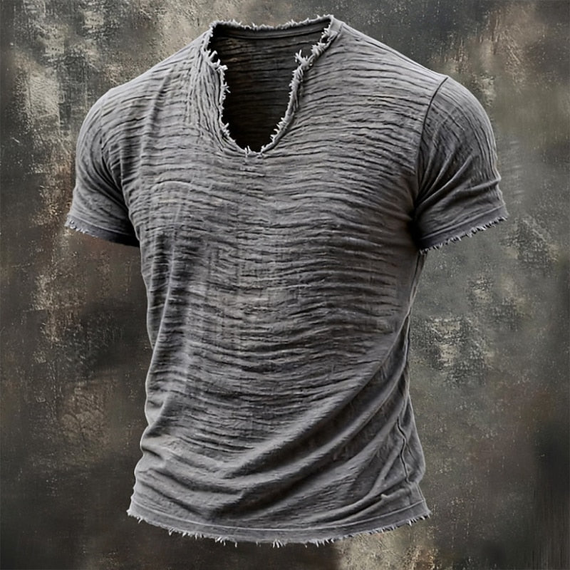 Renzo - T-shirt Vintage à Col V