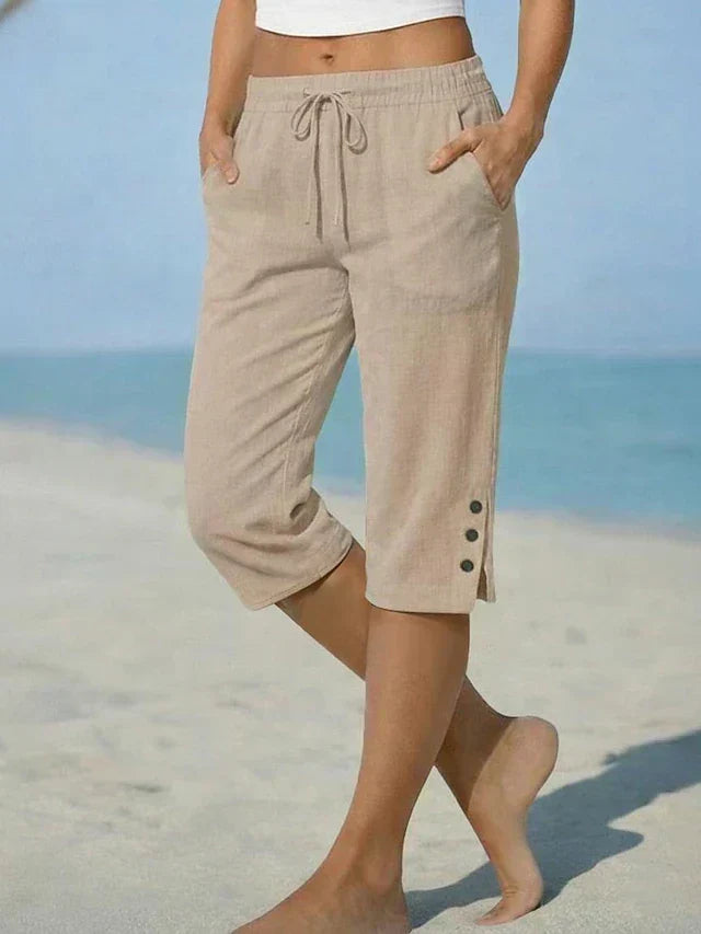 Mavis - Pantalon Capri avec taille élastique