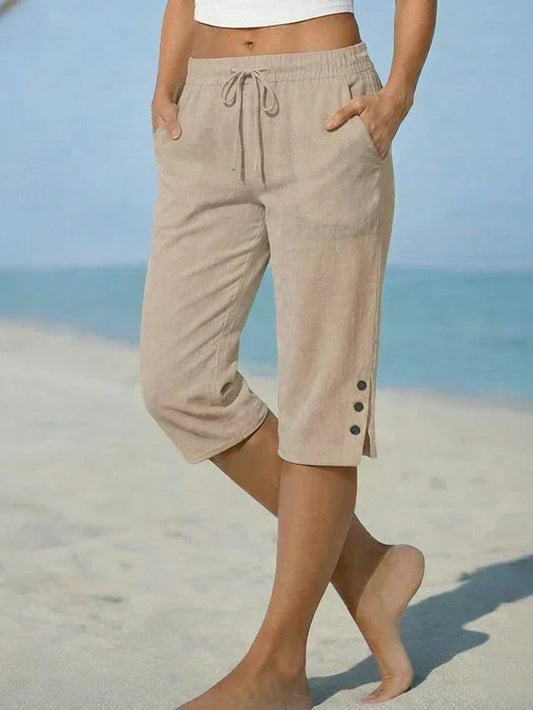 Mavis - Pantalon Capri avec taille élastique